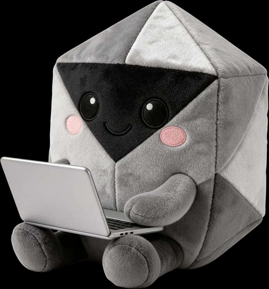 Cursor mascot writing a blog post on a laptop
